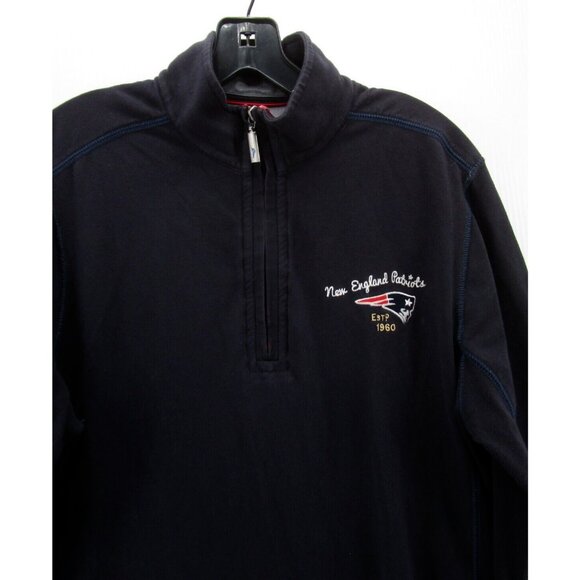 New England Patriots Sweatshirt Medium Tommy Bahama NFL 1/4 Zip Knit - Picture 2 of 13